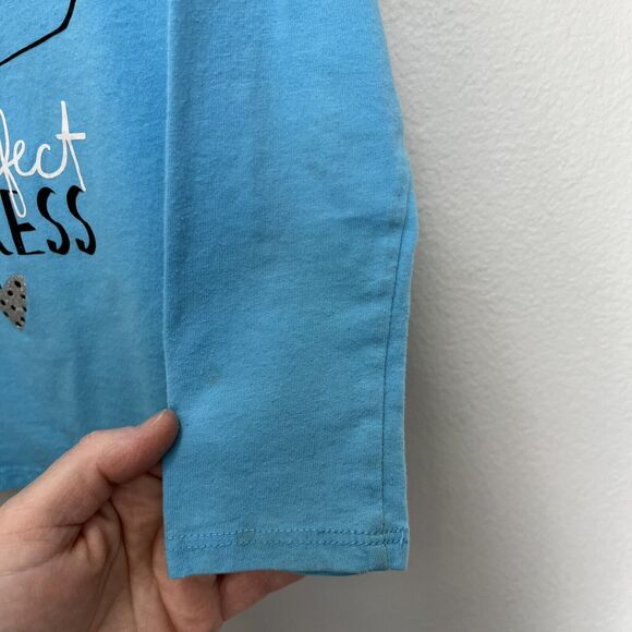 Okie Dokie | Blue Sparkle Purrrfect Princess Kitty Cat Long Sleeve Top Girl 4 - Picture 5 of 7